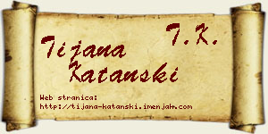 Tijana Katanski vizit kartica